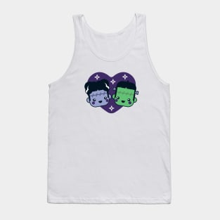 Kawaii Frankenstein's Monster and Bride of Frankenstein Tank Top